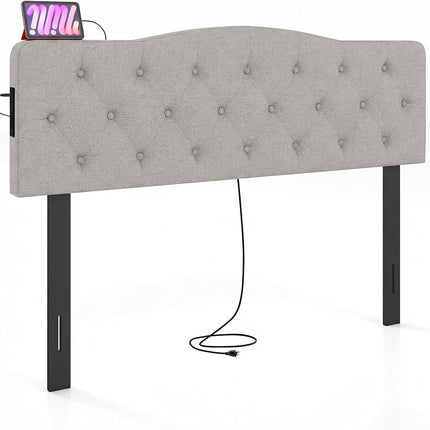 Dreamade Headboard with 2 AC Outlets for Queen & Full Size Bed