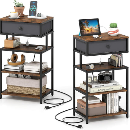 Dreamade 28'' Tall Bedside Night Stand w/USB & Type-C Port (1/2)