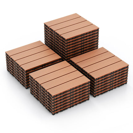 Dreamade Interlocking Deck Tiles 18/36 Pack - 12 x 12 in Composite Outdoor Flooring Covering All Weather Use
