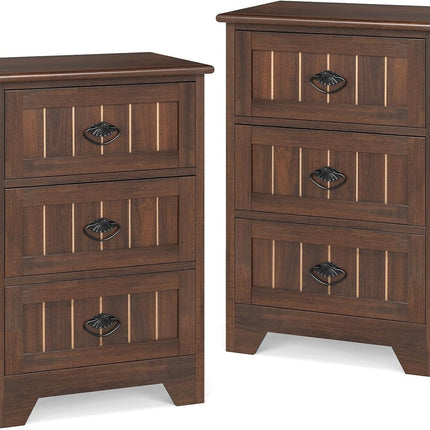 Dreamade Nightstand with 3 Drawers, Bedside Table