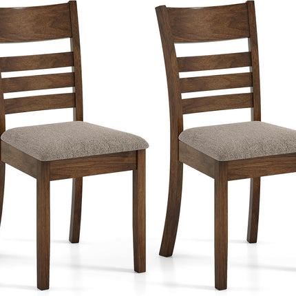 Dreamade Wooden Upholstered Kitchen Chair w/Rubber Wood Frame (2/4)