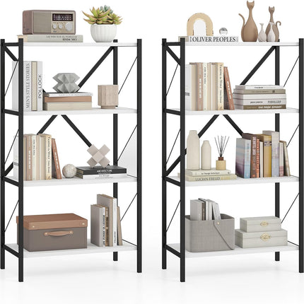 Dreamade Modern Bookcase with Heavy-Duty Metal Frame (1/2)