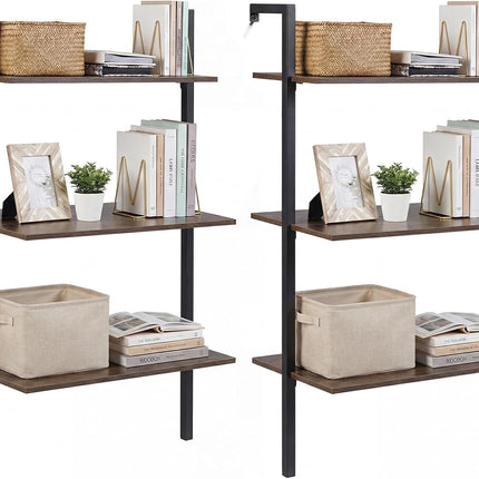 Dreamade Ladder Shelf | 3-Tier Wood Wall Mounted Bookshelf with Metal Frame (1/2)