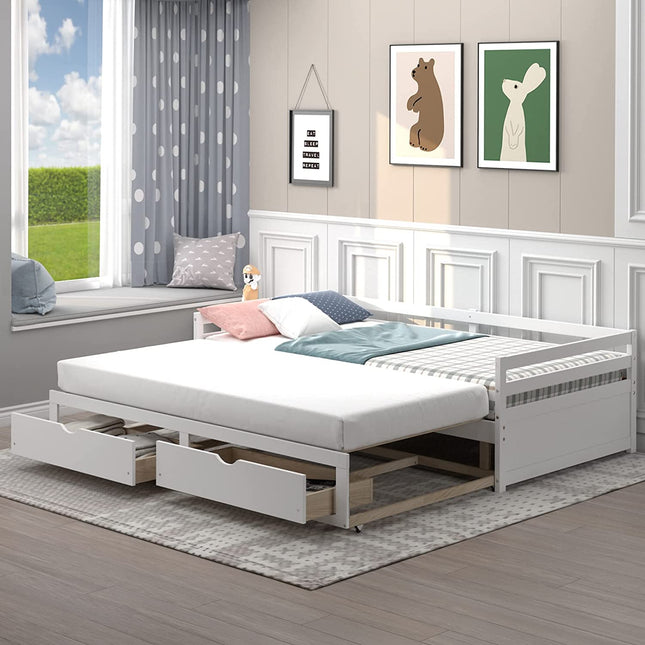 Dreamade Extendable Daybed, White