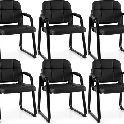 Dreamade Waiting Room Leather Office Reception Chairs with Padded Armrests