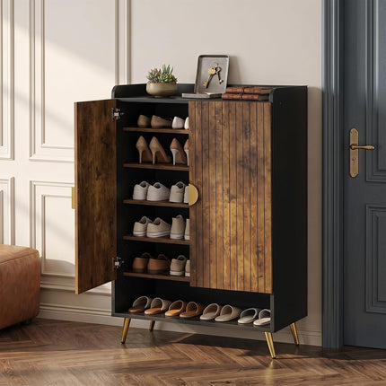 Dreamade 7-Tier Wooden Shoe Storage Cabinet w/Doors