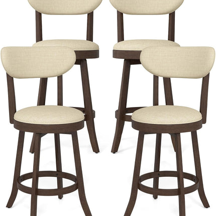 Dreamade 25.5" Counter Height Upholstered Linen Barstools