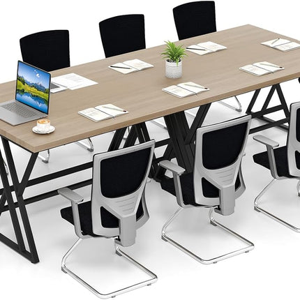 Dreamade Large Computer Desk 59" Industrial Home Office Desk with Z-Shaped Metal Leg & Crossbar