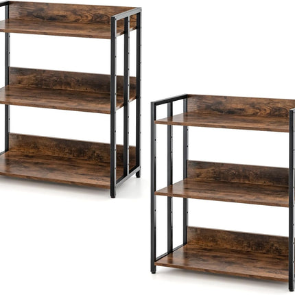 Dreamade 3-Tier Bookshelf, Industrial 32" Tall Small Book Shelf with Adjustable Shelves