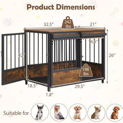 Dreamade Dog Crate Furniture with 2 Doors