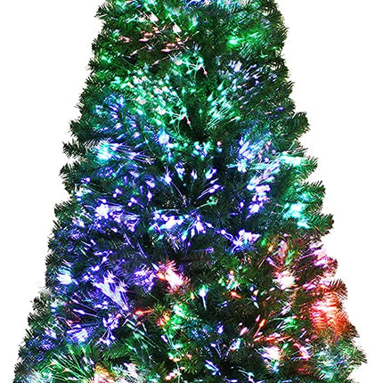 Dreamade Fiber Optic Artificial Christmas Tree, Pre-lit Premium Spruce Tree with Solid Metal Stand - DreamadeUS