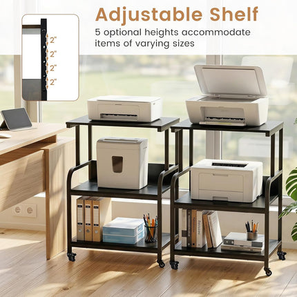 Dreamade Rolling Printer Stand with Adjustable Storage Shelf