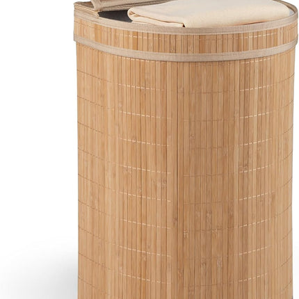 Dreamade 16 Gal Bamboo Laundry Hamper with Zippered Lid