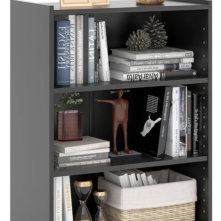 Dreamade 3-Cube Bookcase White - 3-Tier Modern White Open Bookshelf with Adjustable Shelves