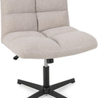 Dreamade Cross Legged Office Chair, Faux Fur Armless Desk Chair with Wide Seat