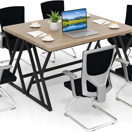 Dreamade Large Computer Desk 59" Industrial Home Office Desk with Z-Shaped Metal Leg & Crossbar