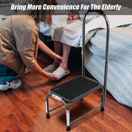 Step Stool with Handle, Medical Step Stool w/ Handle and Non Skid Rubber Platform - Dreamadeus