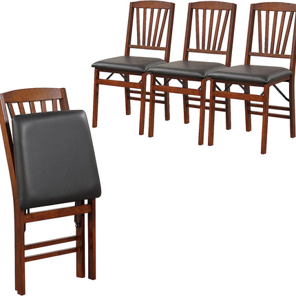 Dreamade Folding Dining Chairs Set | Foldable Wood Kitchen Chairs with Padded Seat (2/4)