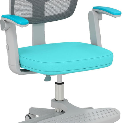 Kids Desk Chair, Ergonomic Adjustable Student Rolling Chair with Footrest & Flip-up Armrest