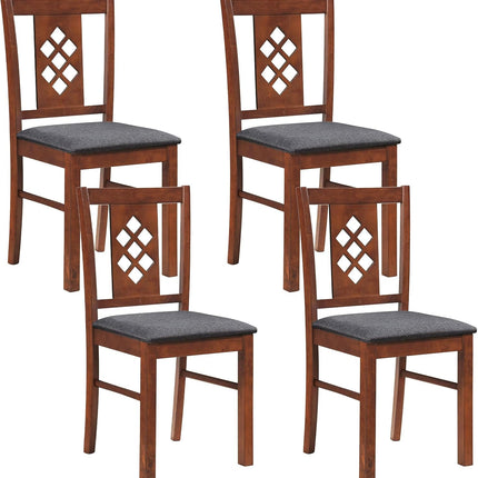 Dreamade Wooden Upholstered Kitchen Chair with Elegant Diamond Back (2/4)