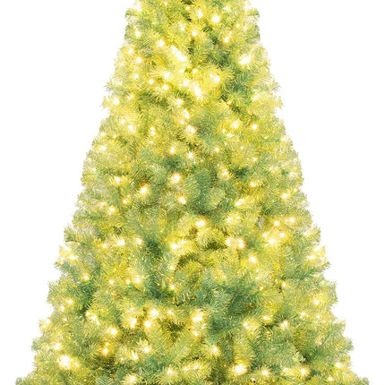 Dreamade 6FT / 7.5FT Pre-Lit Tinsel Christmas Tree with Warm White LED Lights