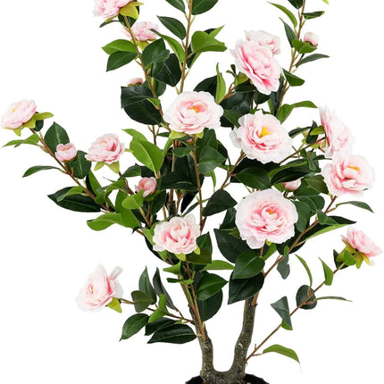 Dreamade 38" Artificial Camellia Tree Flower Plants Artificial Tree