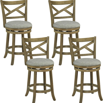 Dreamade Wood Swivel Bar Stools Set of 2/4 with Backrests and Wood Frame