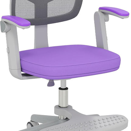 Kids Desk Chair, Ergonomic Adjustable Student Rolling Chair with Footrest & Flip-up Armrest