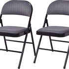 2/4/6 Pack Folding Chairs with Metal Frame and Fabric Upholstered Padded Seat