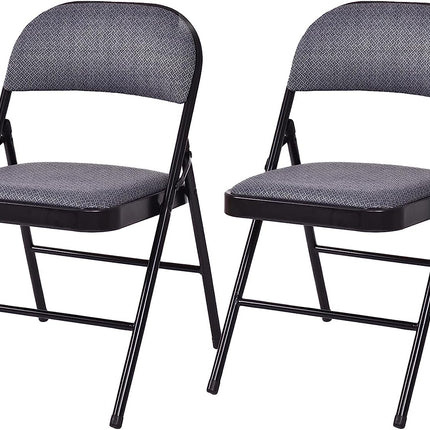 2/4/6 Pack Folding Chairs with Metal Frame and Fabric Upholstered Padded Seat