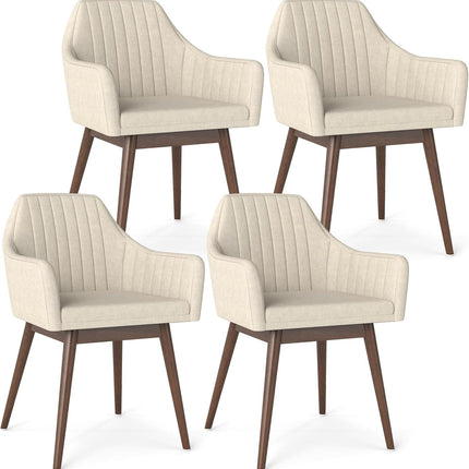 Dreamade Upholstered Dining Chairs Set of 2/4 Mid Century Kitchen Chairs with Wrap-Around Backrest