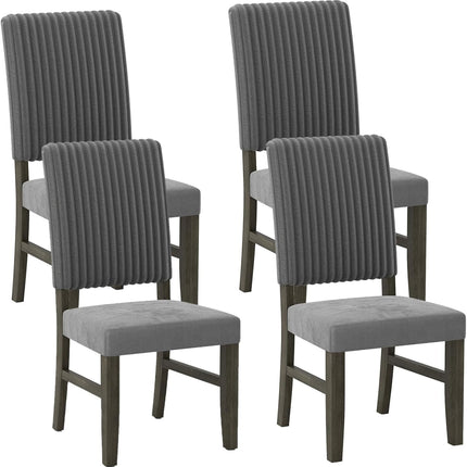 Dreamade Dining Chairs Set of 2/4 Mid-Century Velvet Fabric Upholstered Chairs with Rubber Wood Legs Thick Padded Seat