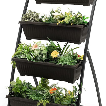 Dreamade 2 Pcs 4.1FT Vertical Raised Garden Bed, 4-Tier Elevated Planter Box