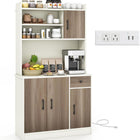 Dreamade Buffet Hutch Cabinet, Kitchen Hutch Sideboard, Buffet Pantry on Island