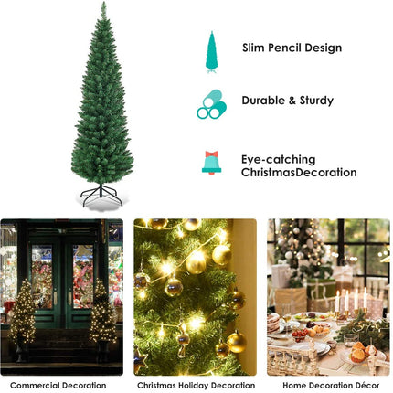 Pencil Christmas Tree, Artificial Slim Skinny Tree - DreamadeUS