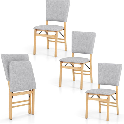 Dreamade Foldable Dining Chair Set of 2/4 Armless Kitchen Chair with Padded Seat and Tilt Backrest