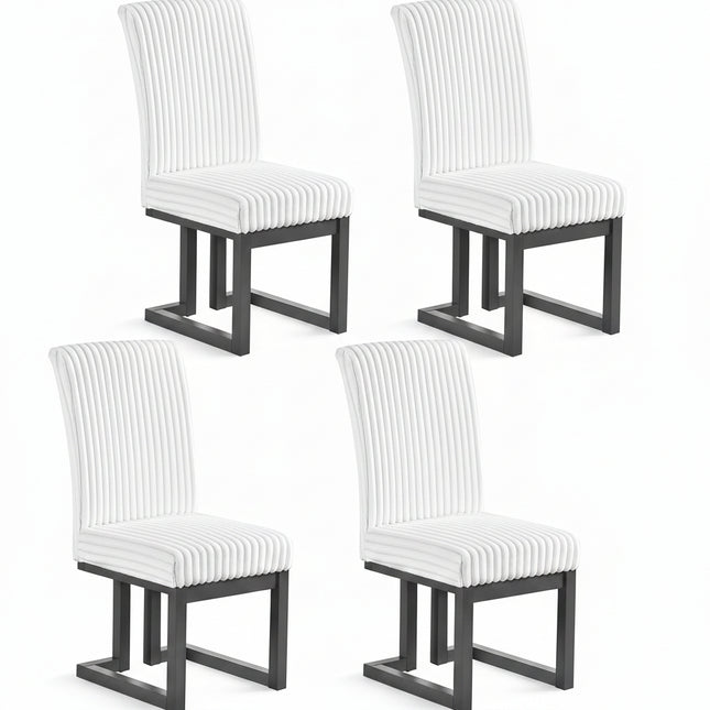 Dreamade Upholstered Dining Chairs Set of 2, Kitchen Chairs with High Back | Modern Dining Room Chairs with Fabric Channel Back & Seat