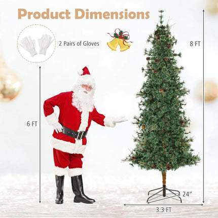 Dreamade Cashmere Christmas Tree with Pine Needles LED Lights with Bulb Cover