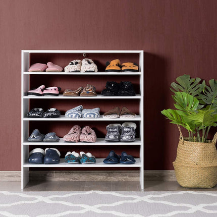 3-in-1 Shoe Rack, 5-Tier Shoe Organizer, Wood Storage Shelf for Shoes - Dreamadeus