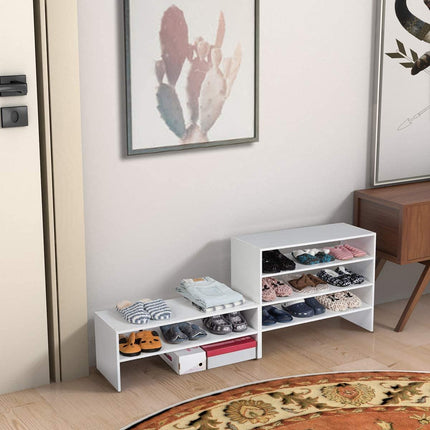 3-in-1 Shoe Rack, 5-Tier Shoe Organizer, Wood Storage Shelf for Shoes - Dreamadeus