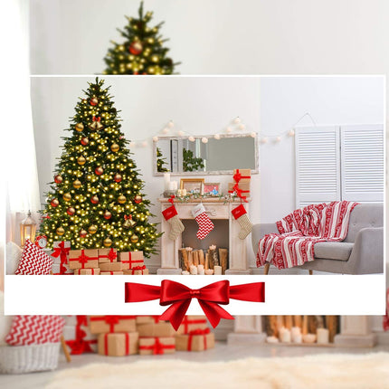 7.5FT Artificial Christmas Tree Pre-Lit Spruce Hinged Tree - DreamadeUS