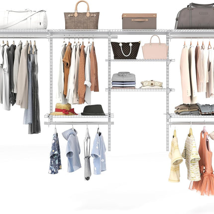 Dreamade Closet Organizer System Wall-mounted Custom Closet Kit w/Adjustable Storage Shelves