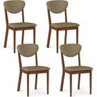 Dreamade Wooden Dining Chairs Set of 4, Upholstered Kitchen Chairs | Farmhouse Dining Room Chair w/ Padded Seat & Back