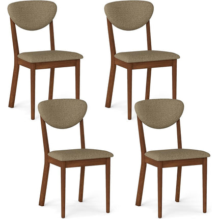 Dreamade Wooden Dining Chairs Set of 4, Upholstered Kitchen Chairs | Farmhouse Dining Room Chair w/ Padded Seat & Back