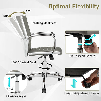Dreamade Leather Office Chair,Ergonomic Computer Desk Chair