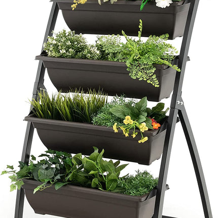 Dreamade 2 Pcs 4.1FT Vertical Raised Garden Bed, 4-Tier Elevated Planter Box
