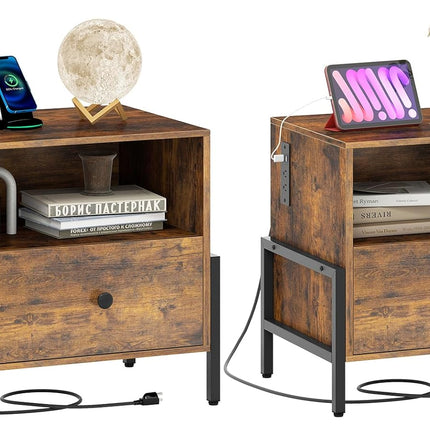 Dreamade Nightstand with Charging Station