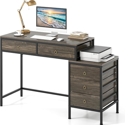 Dreamade 51" Home Office Computer Desk w/ 5 Drawers