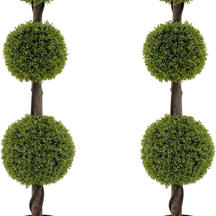 Dreamade 4ft Artificial Boxwood Topiary Ball Tree, Faux Potted Plants Cypress Tree with Weighted Pot