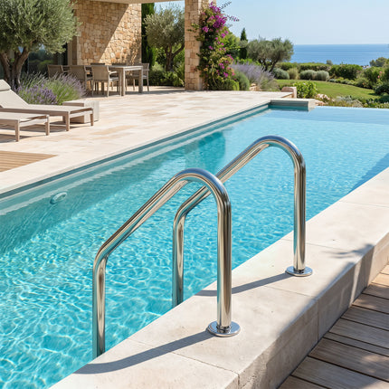DREAMADE Inground Pool Ladder, 4-Step Swimming Pool Entry Ladder